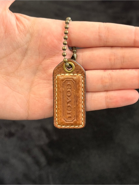 Coach Accessories - 2" Medium Y2K Vintage Coach Leather Key Fob Bag Charm Keychain Hang Tag/Hangtag